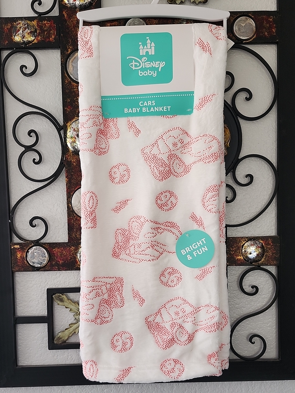 Disney Cars Baby White and Red Lightning McQueen Blanket Throw